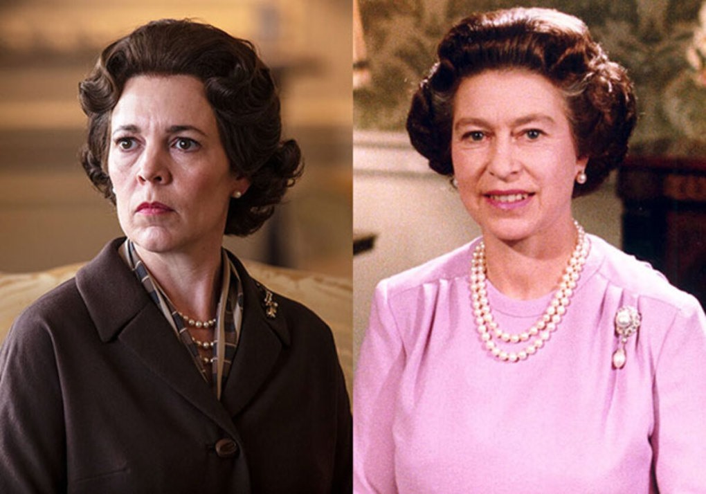 Olivia Colman (trái) đóng Nữ Hoàng Elizabeth II từ mùa thứ ba The Crown. Ảnh: Netflix.