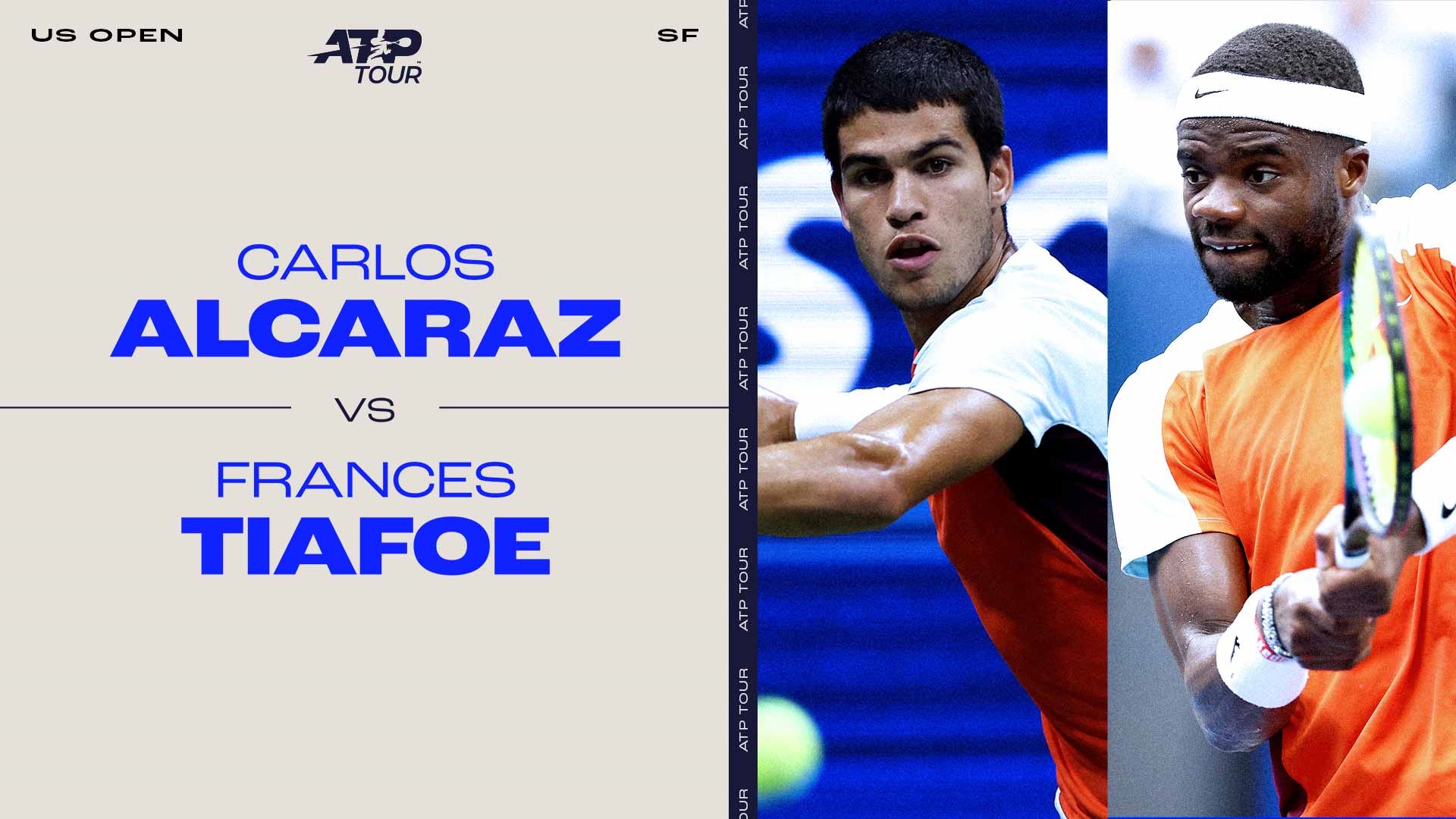 Carlos Alcaraz sẽ đối đầu với Frances Tiafoe và cả nước Mỹ ở trận bán kết 2. Ảnh: ATP