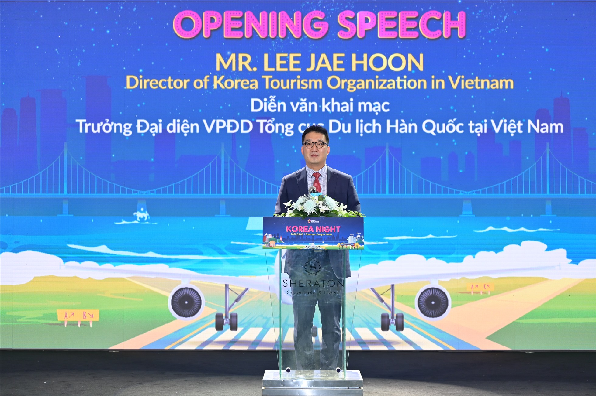 Ông Lee Jae Hoon – Trưởng đại diện Tổng cục Du lịch Hàn Quốc tại Việt Nam phát biểu tại Hội thảo