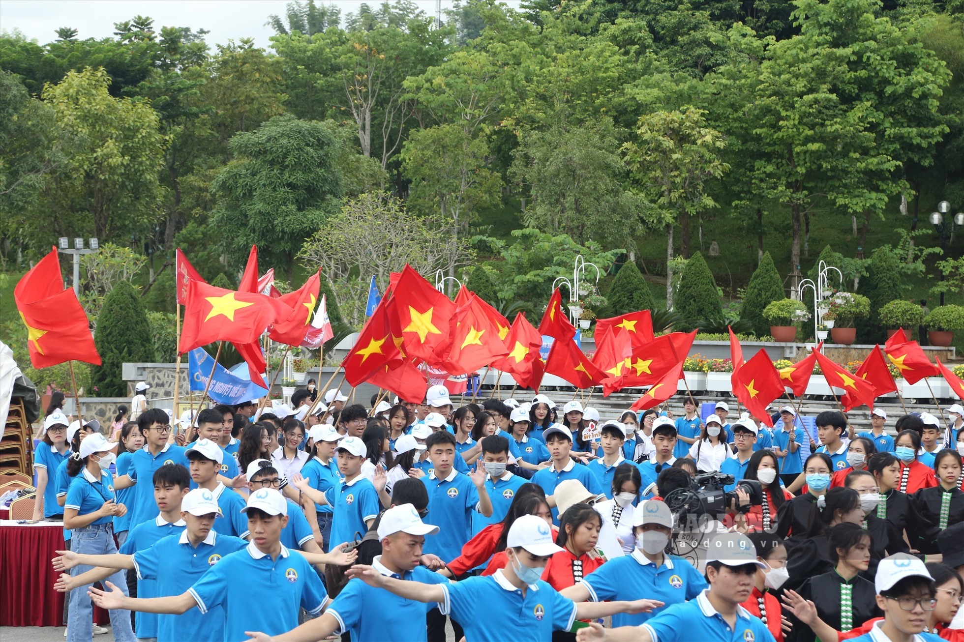 Điểm cầu truyền hình Sơn La trong ngày diễn ra trận chung kết.