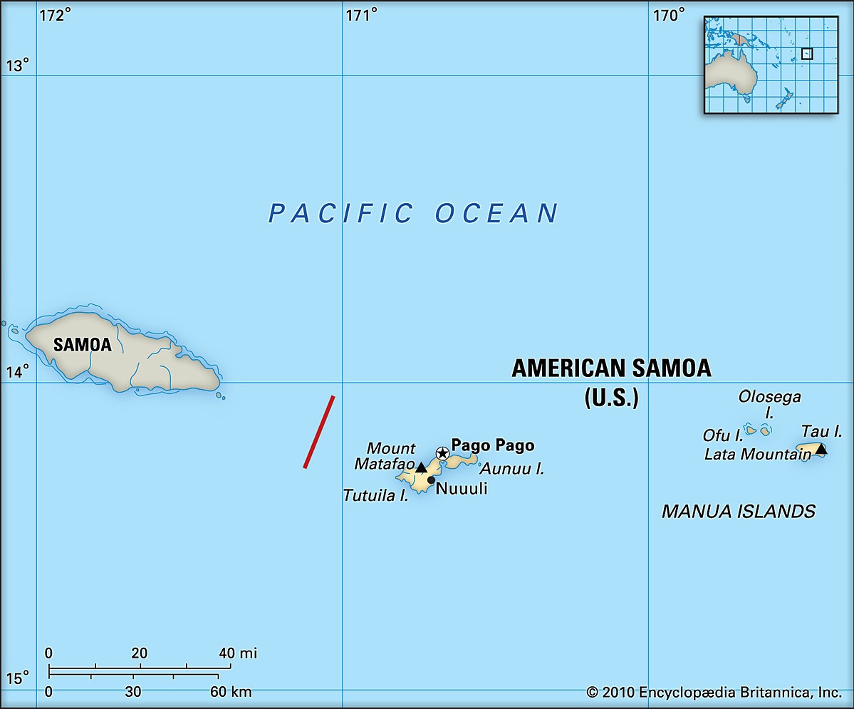 Quần đảo American Samoa chỉ nằm cách Samoa hơn 164km, nhưng múi giờ chênh lệch đến 24 tiếng.