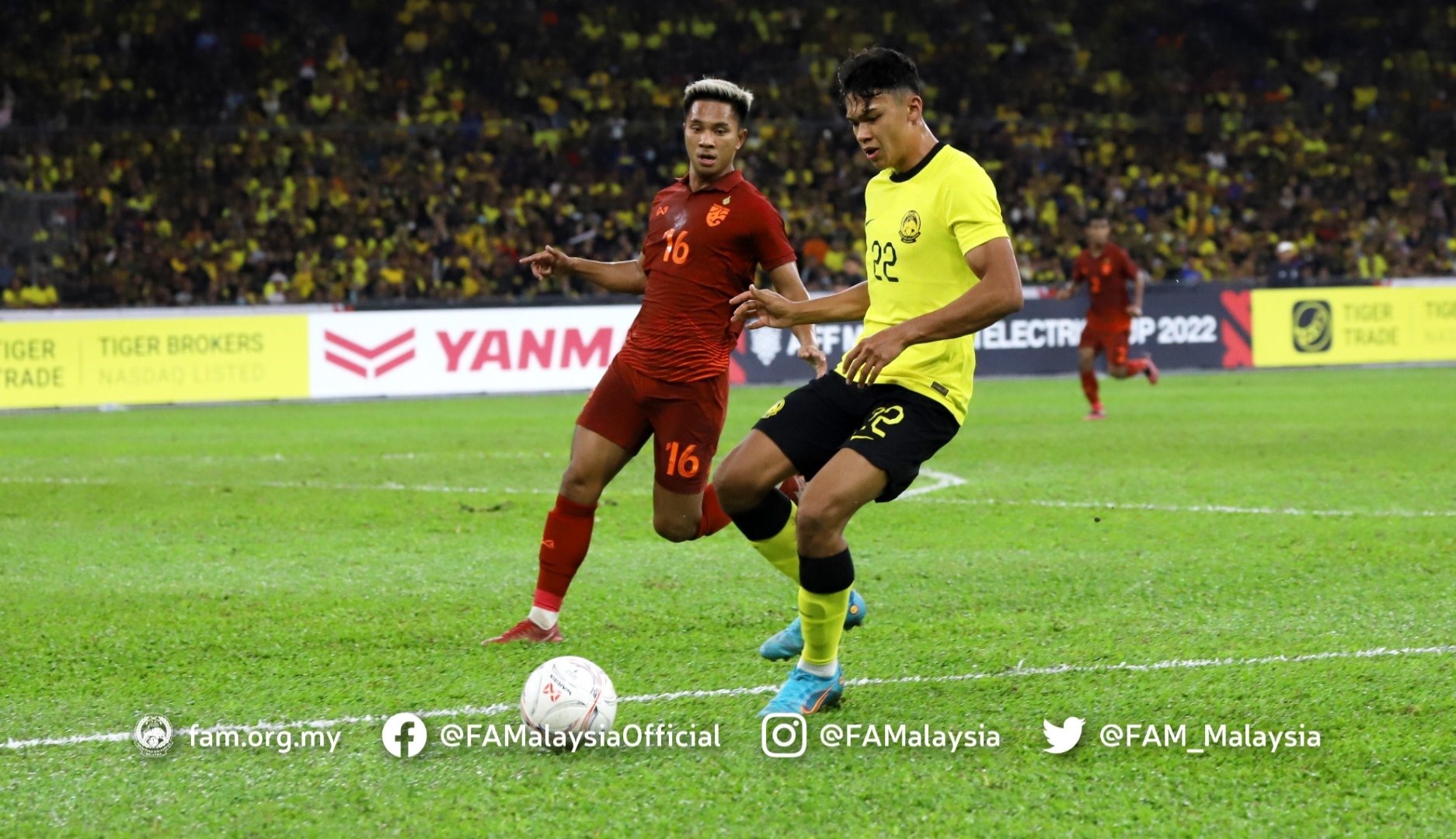 馬來西亞隊在首回合以1-0擊敗泰國隊後，擁有很大的優勢獲得2022年亞洲足聯盃決賽的權利。 照片：F.A.M.