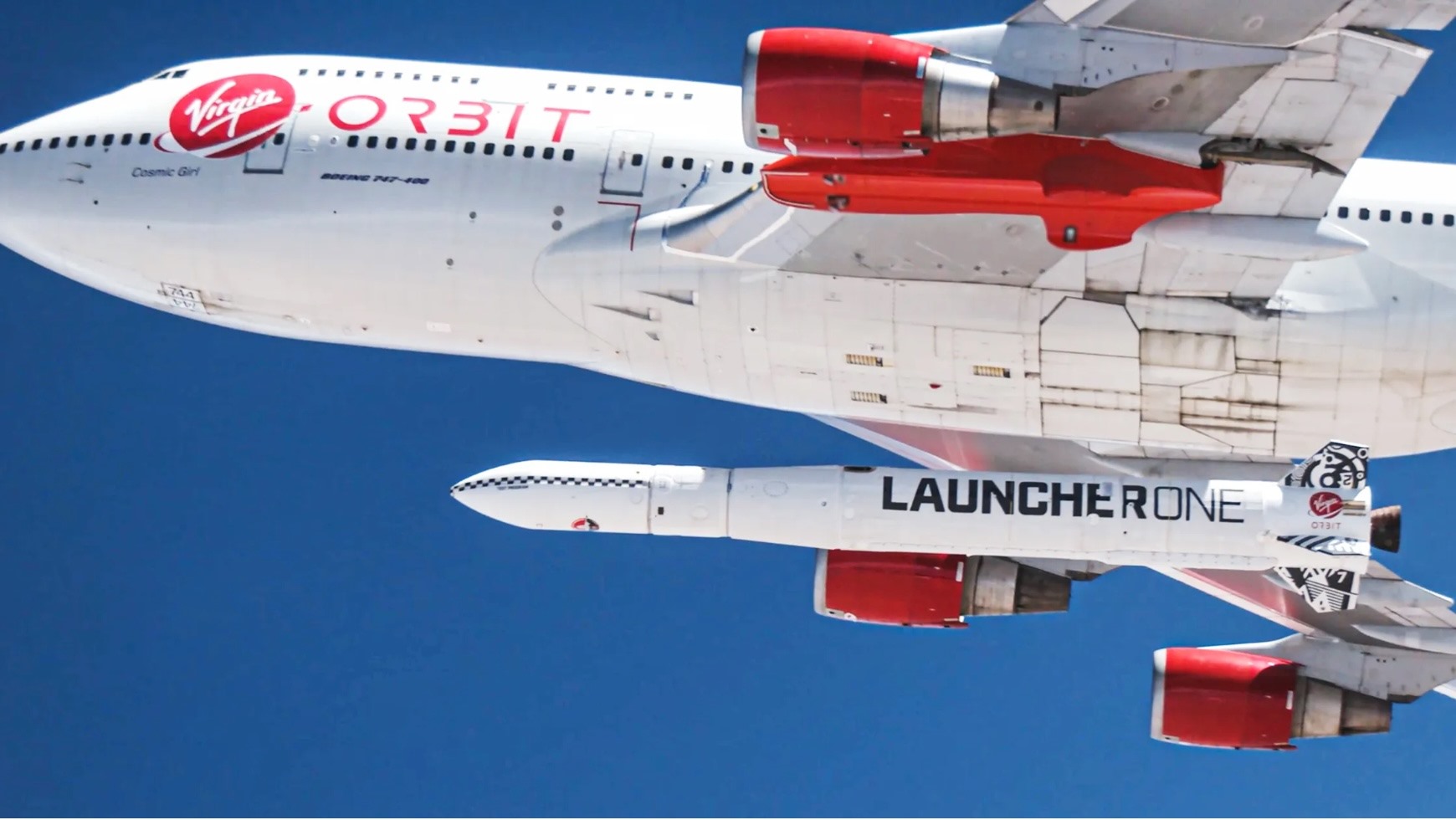 Máy bay vũ trụ của Virgin Orbit cùng tên lửa LauchOne. Ảnh: Virgin Orbit