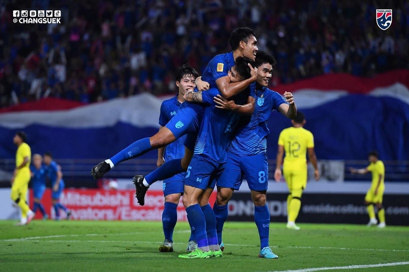 Tuyển Thái Lan có chiến thắng thuyết phục Malaysia ở trận bán kết lượt về AFF Cup 2022. Ảnh: FAT