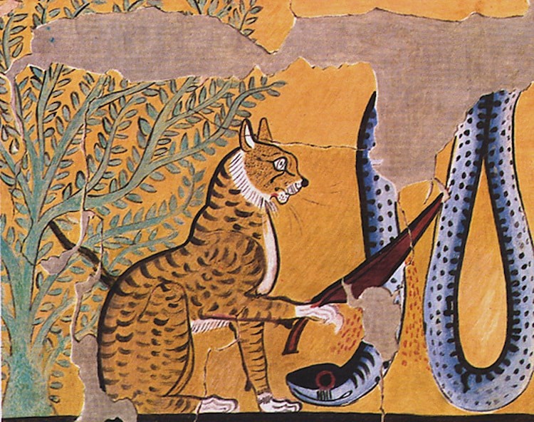 Hình ảnh mèo bên trong lăng mộ của vua Ai Cập Nebamun (thế kỷ 14 TCN) Ảnh: Albertis Window