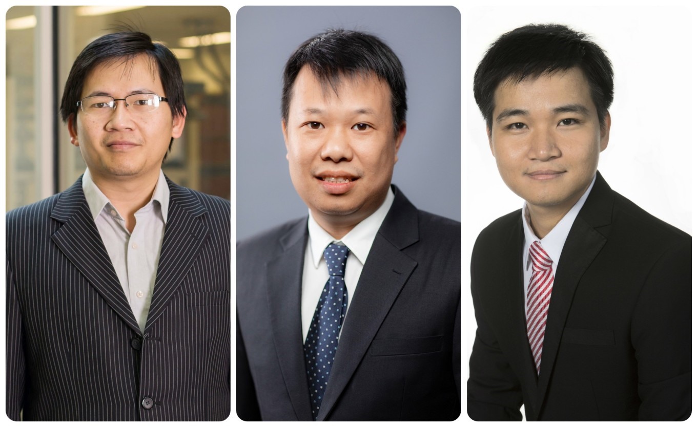 Nhóm 3 giáo sư đang làm việc tại Mỹ, từ trái qua: GS Đinh Ngọc Thắng, GS Nguyễn Ngọc Tú và GS Vũ Văn Tuyên.  Ảnh: Nhân vật cung cấp