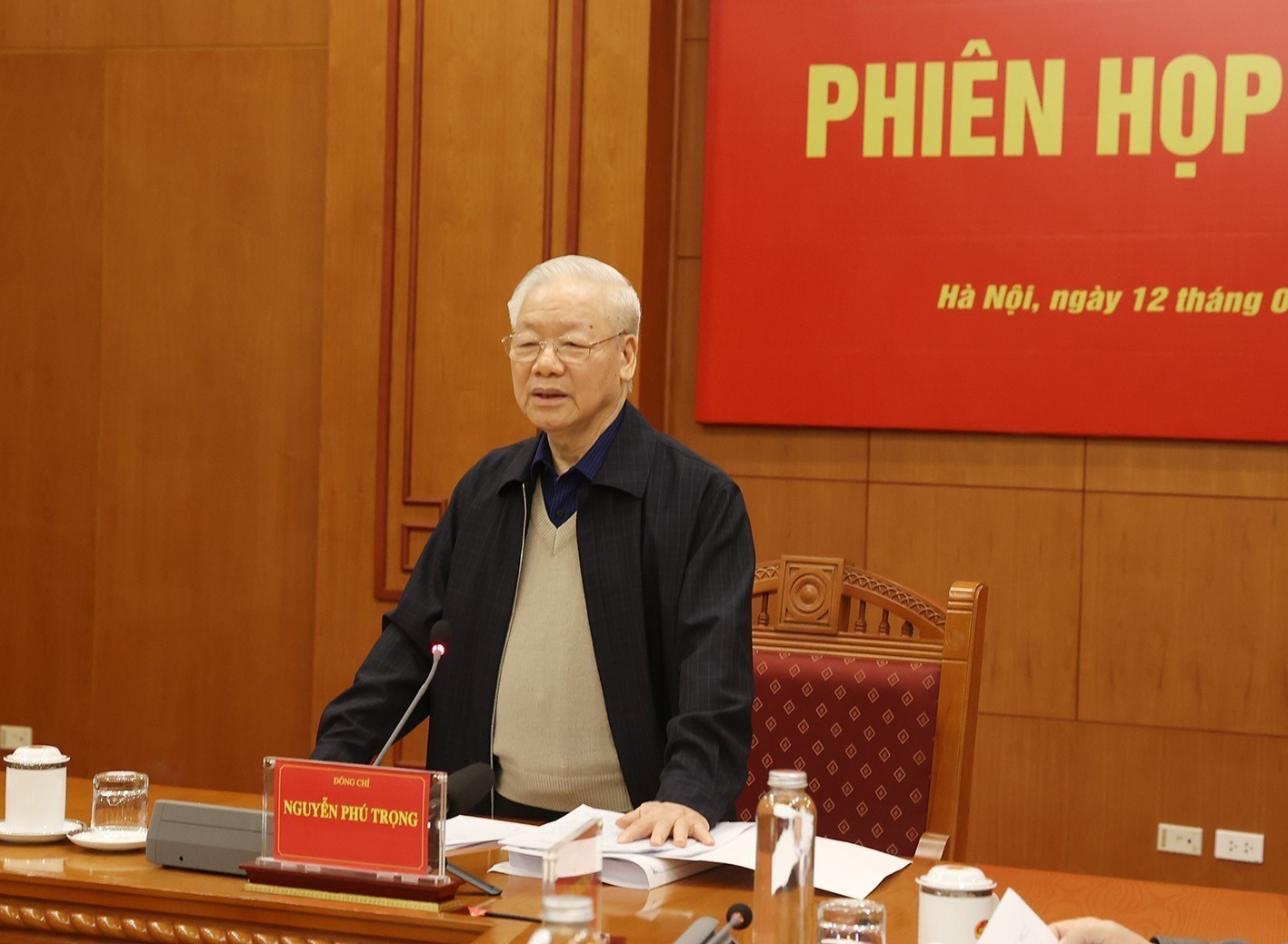 Tổng Bí thư Nguyễn Phú Trọng chủ trì phiên họp. Ảnh: Trí Dũng