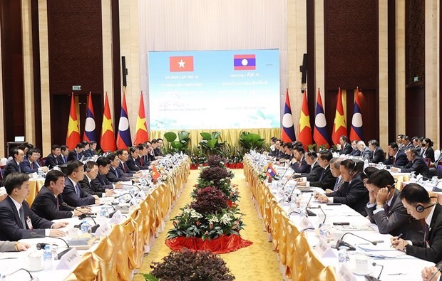 Kỳ họp lần thứ 45 Ủy ban liên chính phủ về hợp tác song phương Việt Nam - Lào diễn ra ngày 11 và 12.1. Ảnh: TTXVN