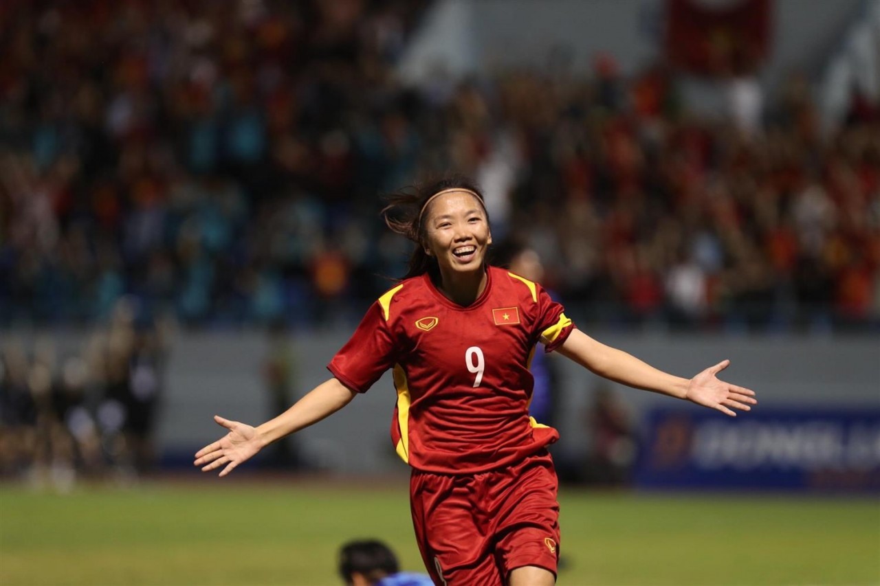 Huỳnh Như trong màu áo Đội tuyển nữ Việt Nam. Ảnh: Nhân vật cung cấp