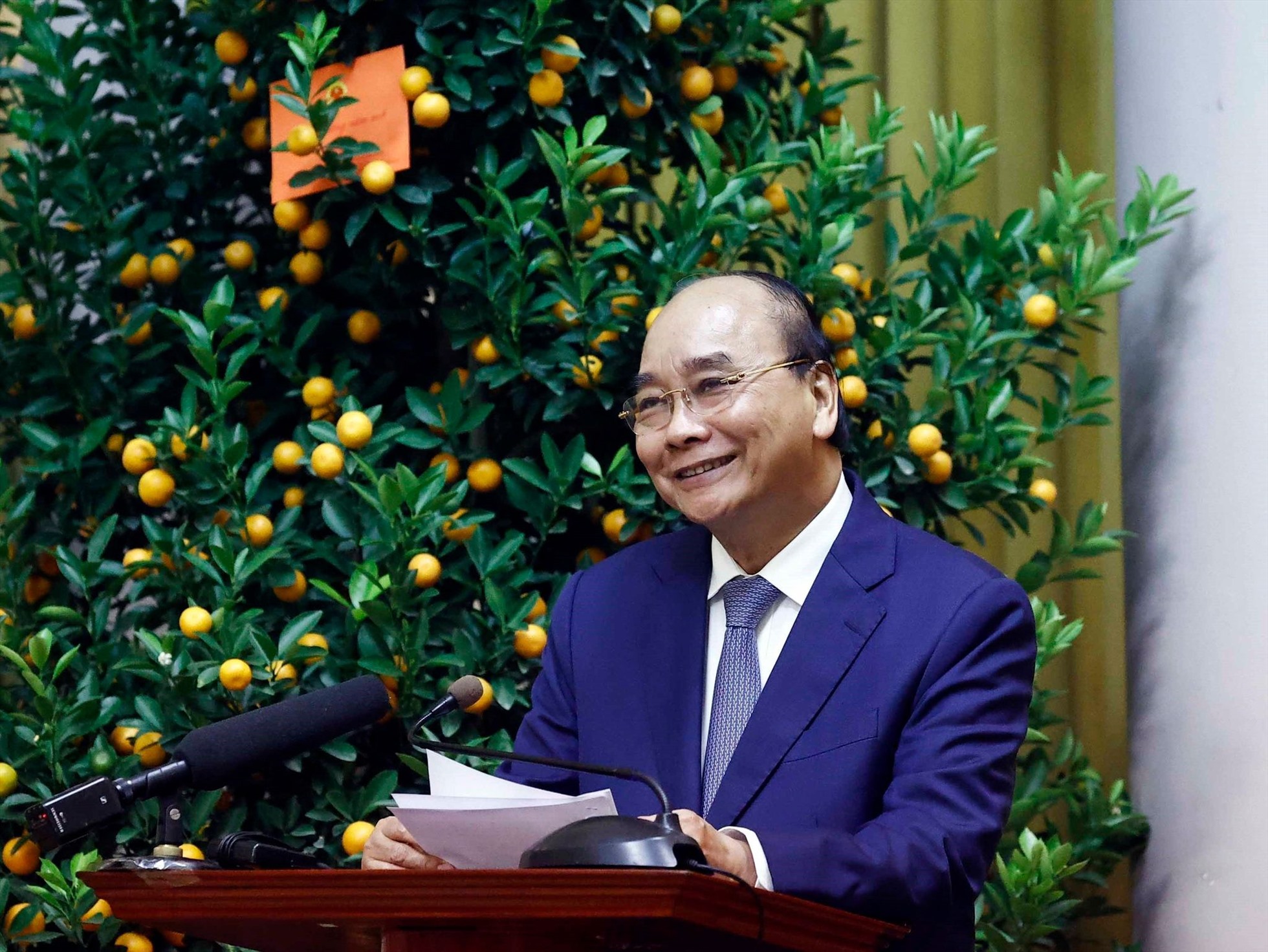 Chủ tịch nước Nguyễn Xuân Phúc phát biểu chỉ đạo. Ảnh: Thống Nhất