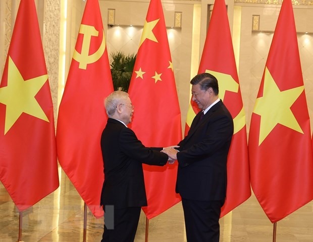 Tổng Bí thư Nguyễn Phú Trọng và Tổng Bí thư, Chủ tịch nước Trung Quốc Tập Cận Bình gửi thư chúc mừng năm mới Quý Mão 2023 vào ngày 14.1 (tức ngày 23 tháng Chạp năm Nhâm Dần). Ảnh: TTXVN
