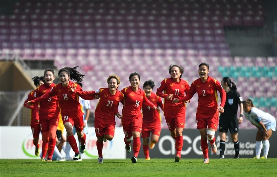 Đội tuyển bóng đá nữ Việt Nam giành quyền dự vòng chung kết World Cup 2023. Ảnh: AFC