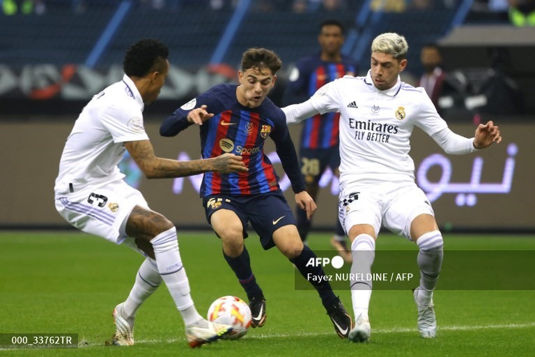 Trong khi đó, cầu thủ trẻ Gavi và các đồng đội tại Barcelona thể hiện rất ấn tượng để giành chiến thắng xứng đáng. Ảnh: AFP