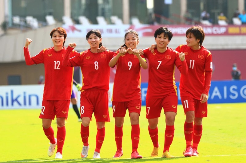 Tuyển nữ Việt Nam giành vé dự World Cup và vô địch SEA Games trong năm 2022. Ảnh: VFF
