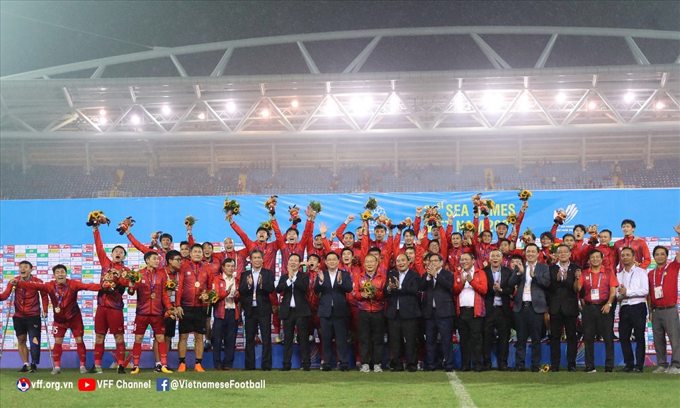 U23 Việt Nam bảo vệ thành công chức vô địch SEA Games. Ảnh: VFF