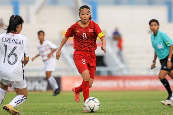 Huỳnh Như là cầu thủ tiêu biểu của câu lạc bộ nữ TPHCM. Ảnh: VFF
