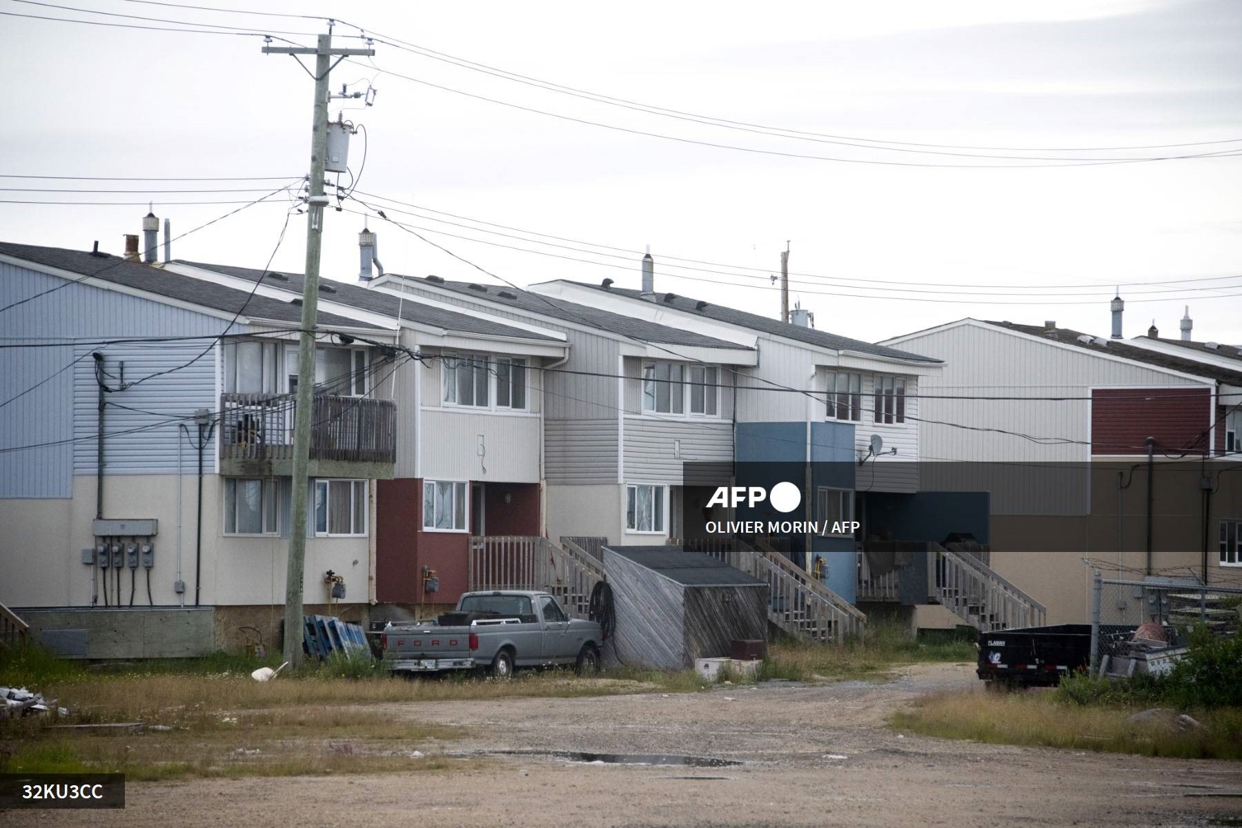 Những ngôi nhà ở Churchill, Manitoba, miền bắc Canada. Ảnh: AFP
