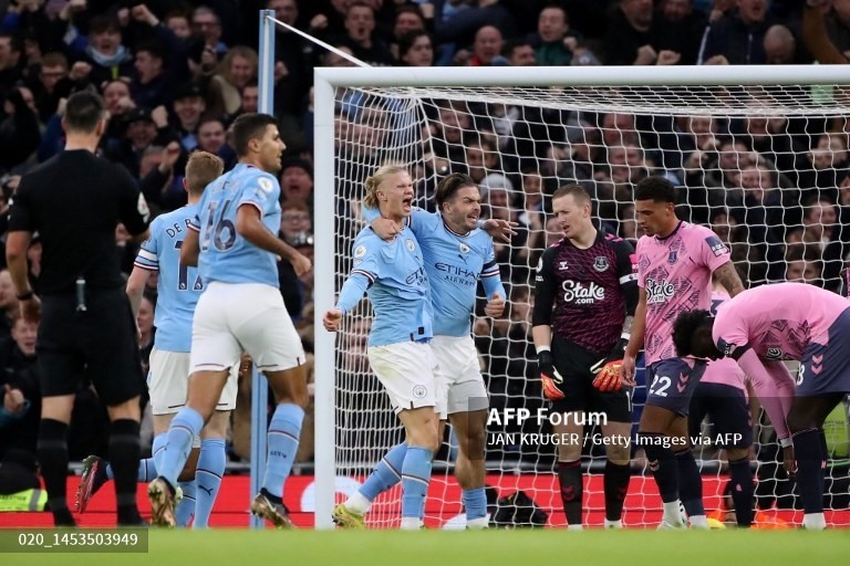 Haaland ghi bàn thắng duy nhất trong trận hòa West Ham.  Ảnh: AFP