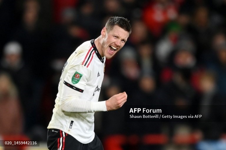 Tân binh Weghorst có bàn thắng đầu tiên trong màu áo Man United. Ảnh: AFP