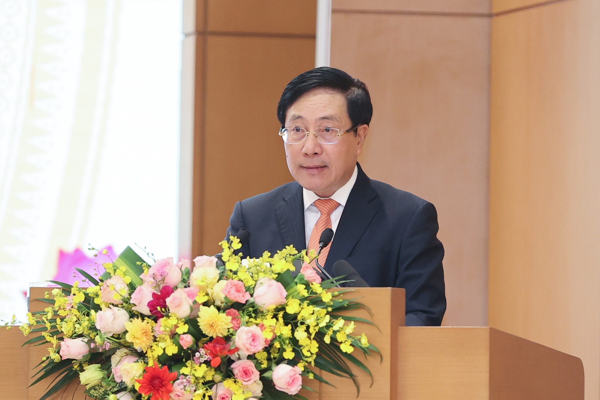 Phó Thủ tướng Thường trực Chính phủ Phạm Bình Minh phát biểu tại Hội nghị. Ảnh: Nhật Bắc