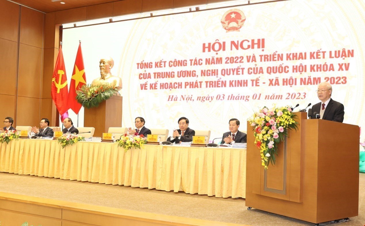 Tổng Bí thư Nguyễn Phú Trọng phát biểu chỉ đạo hội nghị. Ảnh: Trí Dũng