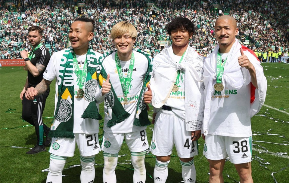 4 trong số 6 cầu thủ Nhật Bản trong đội hình Celtic hiện tại. Ảnh: Celtic FC