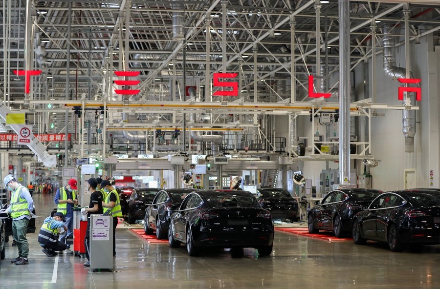 Nhà máy Gigafactory Shanghai của hãng xe điện Tesla tại thành phố Thượng Hải (Trung Quốc). Ảnh: Xinhua