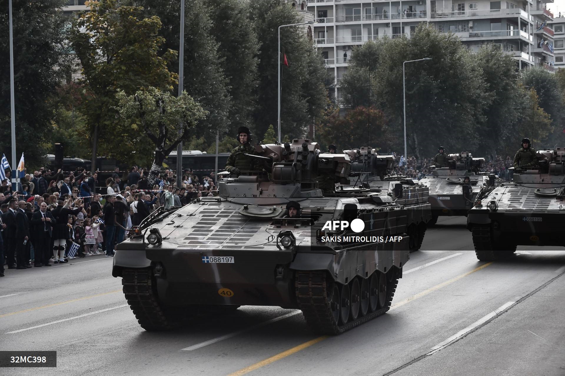 Marder 1A3, xe chiến đấu bộ binh của Đức, trong cuộc duyệt binh ở Thessaloniki, Hy Lạp năm 2022. Ảnh: AFP