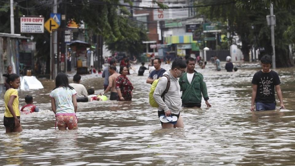 Dự kiến 1/4 diện tích Jakarta sẽ bị chìm hoàn toàn vào năm 2050 nếu không có biện pháp khẩn cấp nào được triển khai. Ảnh: AFP