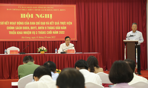 Phó Tổng Giám đốc BHXH Việt Nam Trần Đình Liệu phát biểu tại Hội nghị