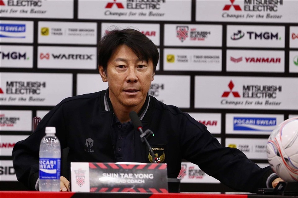 Huấn luyện viên Shin Tae-yong tin tuyển Indonesia sẽ đánh bại Việt Nam. Ảnh: Xuân Trang