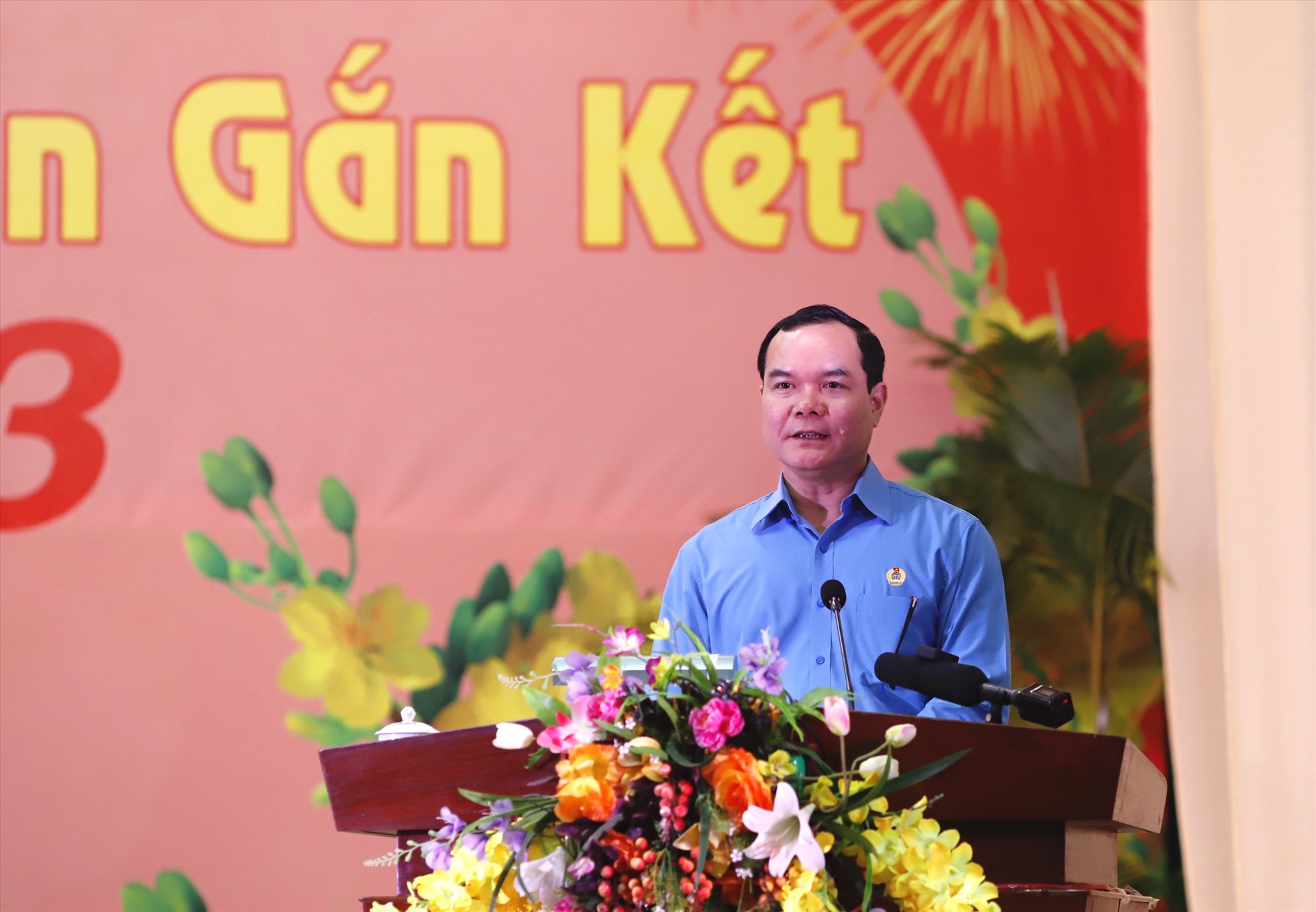 Ông Nguyễn Đình Khang - Chủ tịch Tổng Liên đoàn Lao động Việt Nam. Ảnh Hữu Long