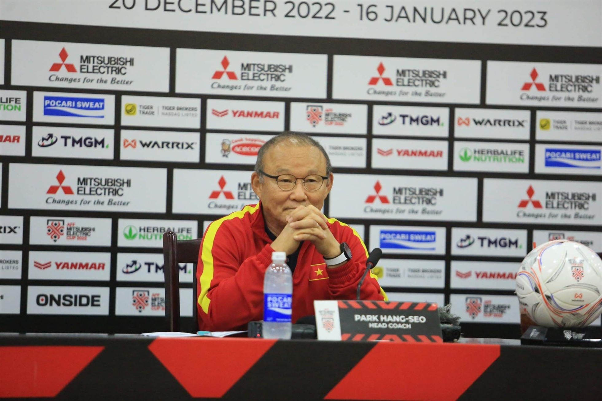 Huấn luyện viên Park Hang-seo quyết tâm giành chiến thắng trong trận bán kết lượt về với Indonesia. Ảnh: Xuân Trang