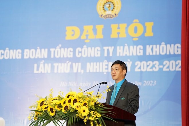 Ông Đào Mạnh Kiên tái đắc cử Chủ tịch Công đoàn Tổng Công ty nhiệm kỳ 2023-2028. Ảnh: Phương Minh.