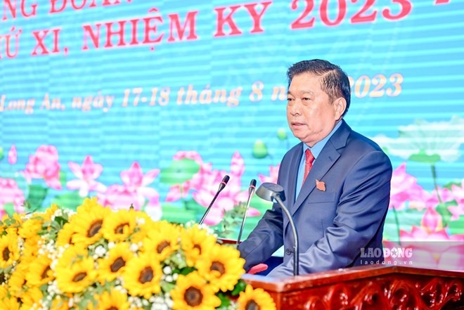 Ông Nguyễn Văn Quí - Chủ tịch LĐLĐ tỉnh Long An. Ảnh: Đạt Phan