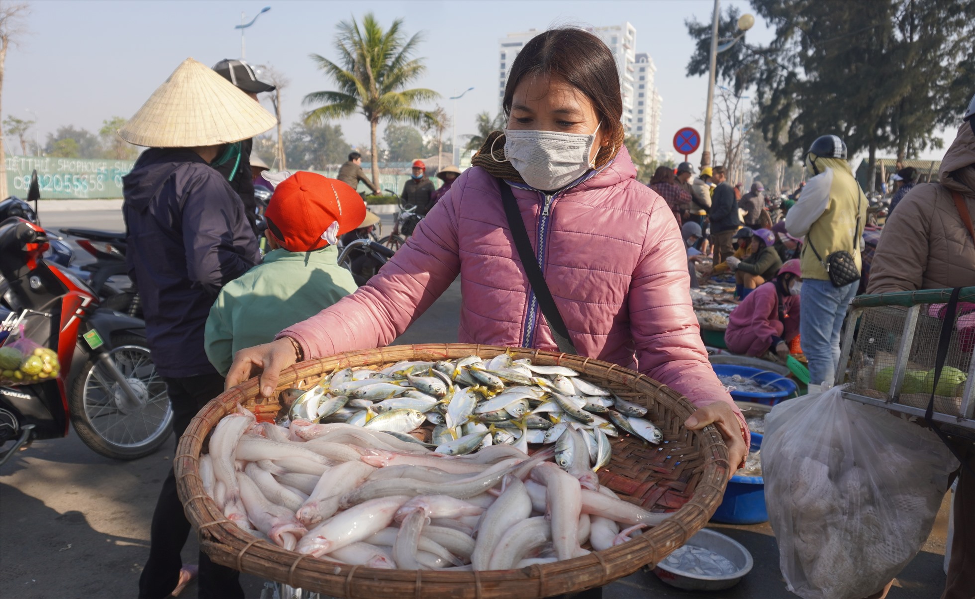 Loại hải sản được người dân tìm mua nhiều nhất là cá khoai, hiện, giá bán cá khoai tại biển Sầm Sơn dao động ở mức khoảng 500 nghìn/1kg. Ảnh: Quách Du