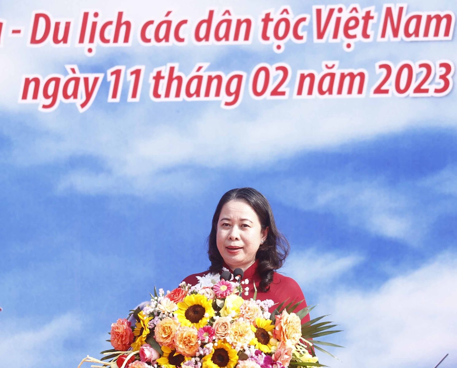 Quyền Chủ tịch nước Võ Thị Ánh Xuân phát biểu tại lễ khai mạc. Ảnh: VPCTN