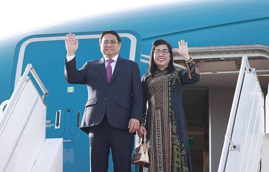 Thủ tướng Chính phủ Phạm Minh Chính và Phu nhân kết thúc chuyến thăm chính thức Brunei Darussalam. Ảnh: TTXVN