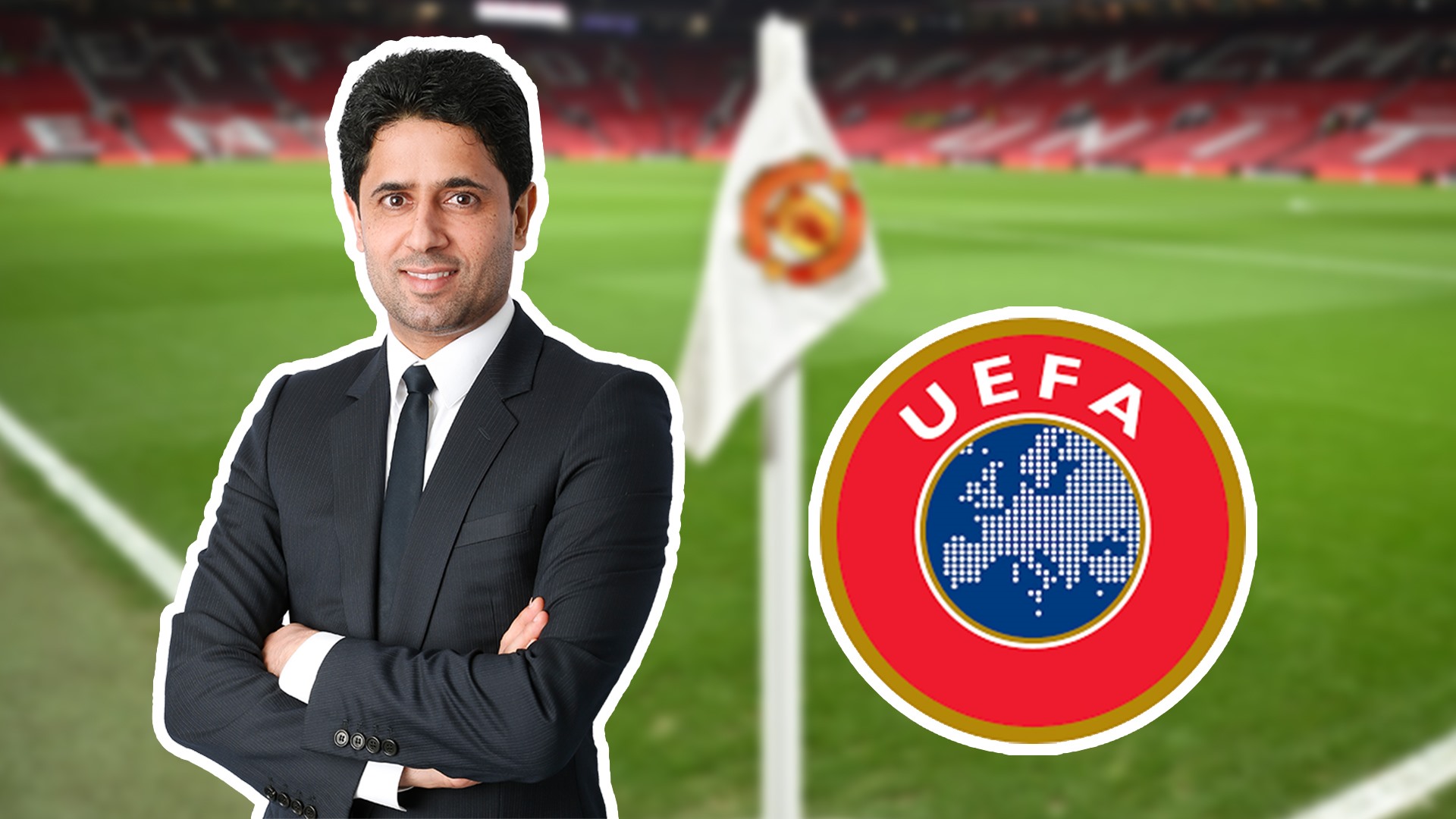 Dù rất thân với các lãnh đạo UEFA nhưng Al-Khelaifi không dễ để xé rào. Ảnh thiết kế: Việt Hùng