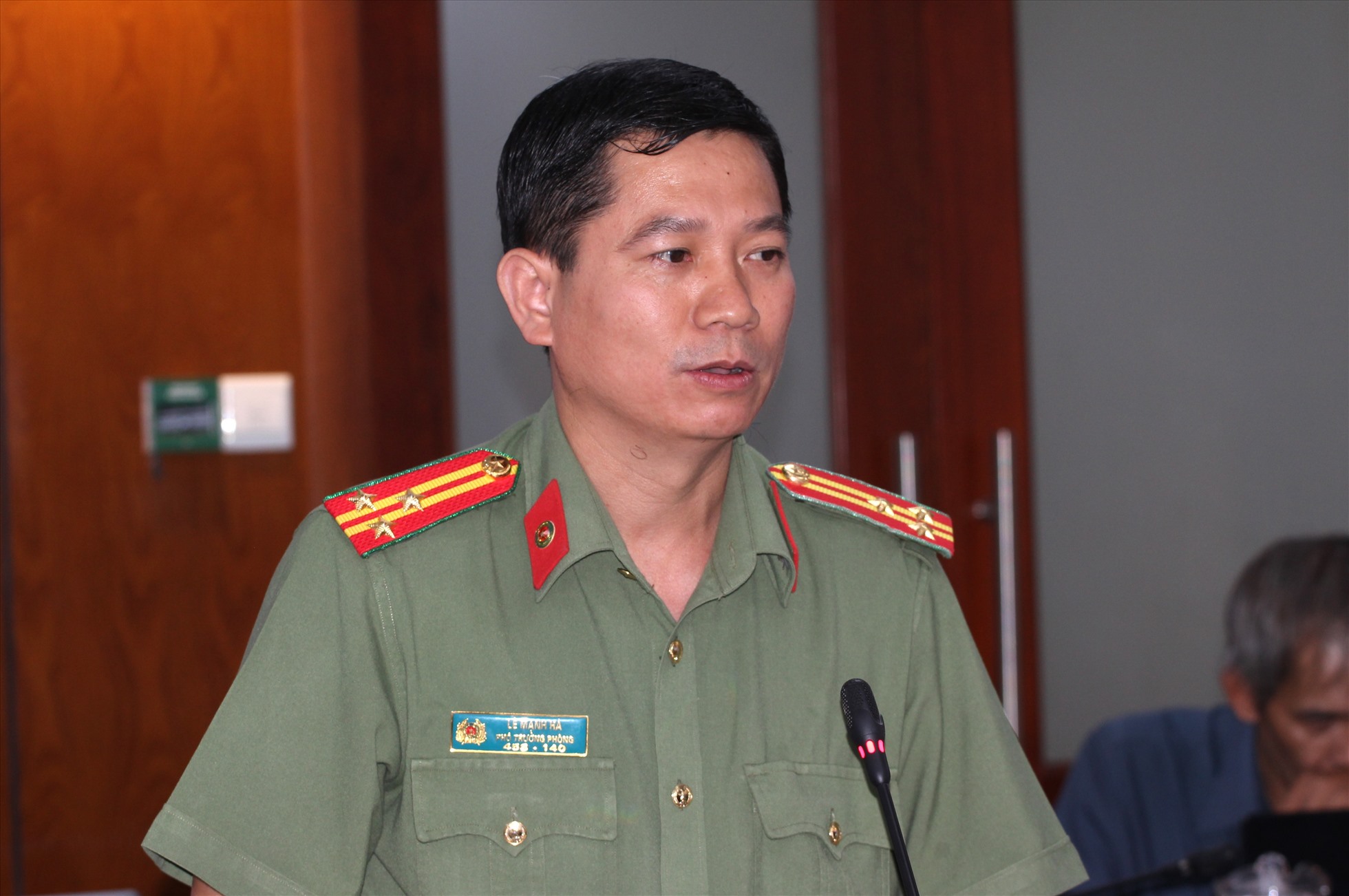 Ông Lê Mạnh Hà - Phó phòng Tham mưu Công an TPHCM.  Ảnh: Thành Nhân