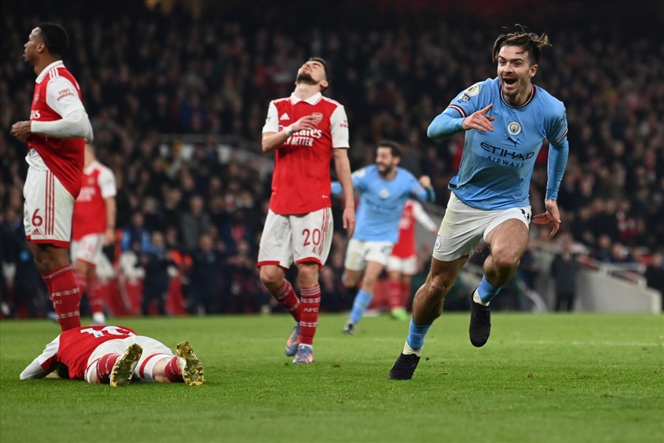 Grealish có màn trình diễn ấn tượng trước Arsenal và giúp Man City lấy lại ngôi đầu bảng.  Ảnh: AFP