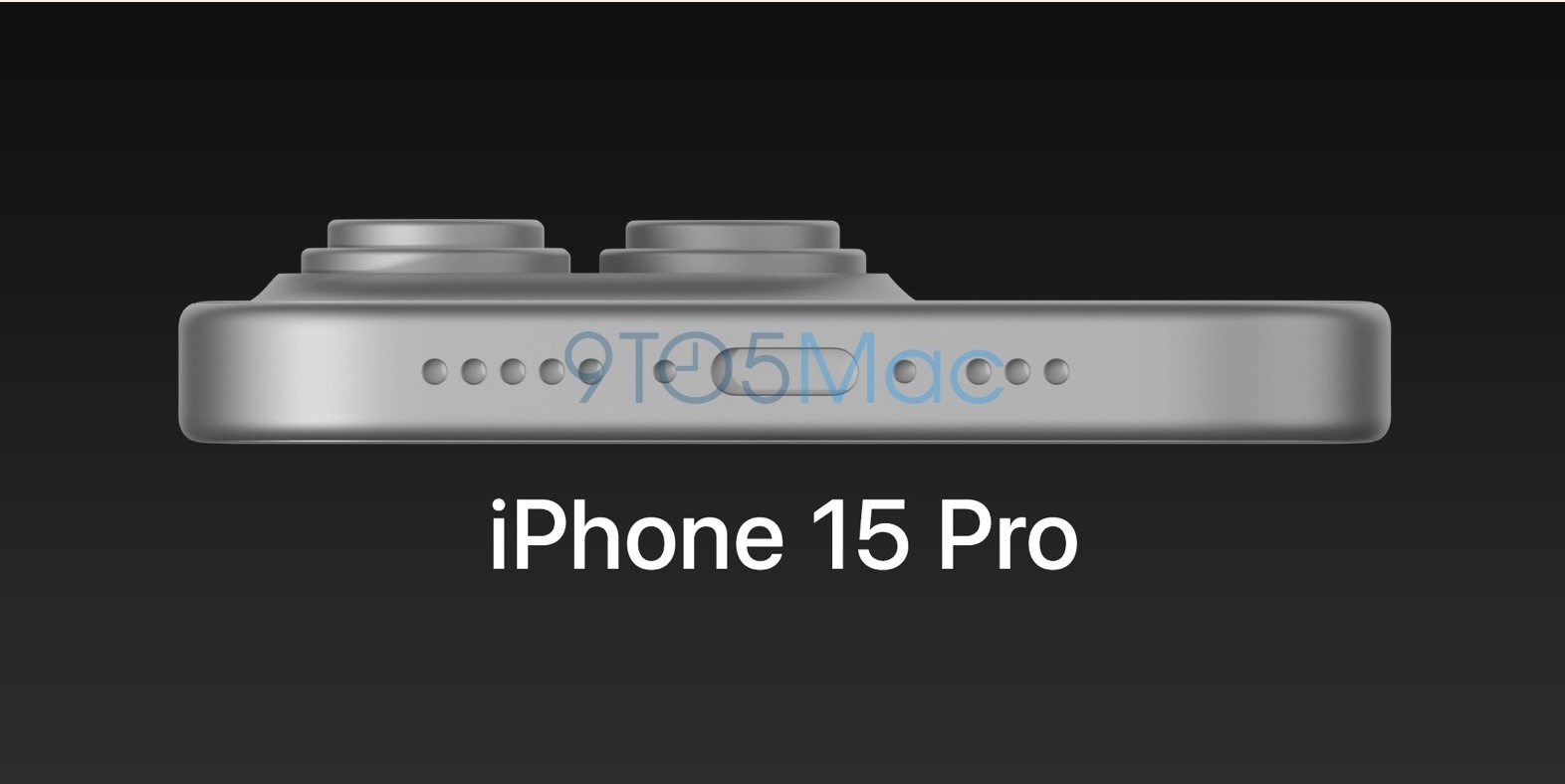 Hình ảnh kết xuất iPhone 15 Pro do 9to5mac công bố. Ảnh: 9to5mac