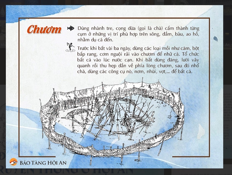 Công cụ chươm bắt cá ở Hội An. Ảnh: Bảo tàng Hội An