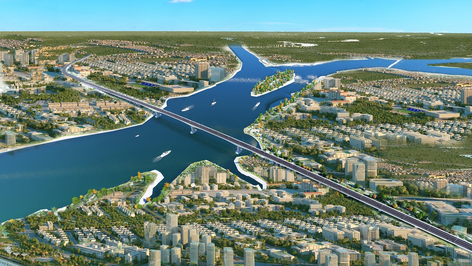 Phối cảnh dự án cầu Lại Xuân nối TP Hải Phòng với tỉnh Quảng Ninh sau khi hoàn thành. Ảnh: BQL Dự án các công trình giao thông Hải Phòng