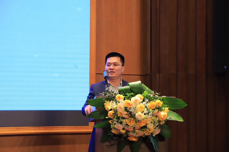 Đại diện MB, Ông Nguyễn Xuân Học - Thành viên Ban điều hành, Giám đốc Công nghệ thông tin Tập đoàn phát biểu tại sự kiện. Ảnh: MB