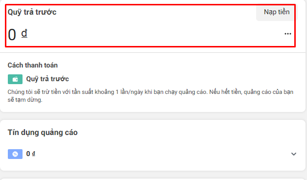 Sau khi vào được tài khoản cá nhân và tài khoản quảng cáo thì số tiền kẻ gian đã nạp vào trước đó đã bị tiêu sạch, chị Hoài xót xa tâm sự (Ảnh NVCC)