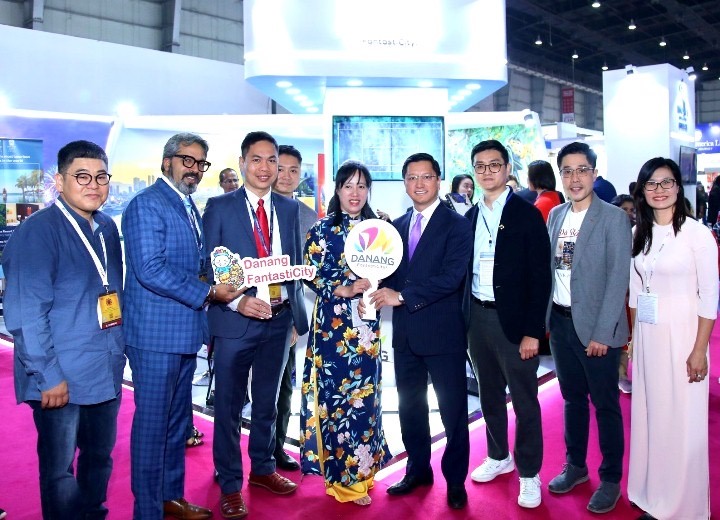 Đà Nẵng tổ chức gian hàng Danang FantastiCity để quảng bá điểm đến tại Hội chợ SATTE 2023 Ảnh: Sở Du lịch Đà Nẵng