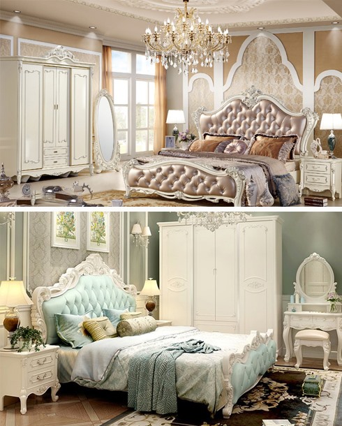 Phòng ngủ kiểu Pháp: Gam màu trắng, màu ghi là những sắc màu đặc trưng của những công trình phòng ngủ cổ điển kiểu Pháp. Màu sắc này kết hợp với những nội thất tân cổ điển mang đến vẻ đẹp dịu nhẹ, sang trọng. Căn phòng được trang trí thêm những lọ hoa, rèm cửa hay thảm sàn mang đến một không gian lãng mạn. Một chút màu xanh ngọc đến từ rèm cửa, ga trải giường hay đầu giường là một trong những cách thiết kế nội thất phòng ngủ thông minh được nhiều kiến trúc sư áp dụng. Tạo điểm nhấn màu sắc liên kết hài hòa tinh tế đủ để làm nổi bật căn phòng mà không hề cảm thấy rườm rà. Bên cạnh đó nội thất được sắp xếp gọn gàng, không gian thoáng đãng mang đến một không gian nghỉ ngơi thoải mái.