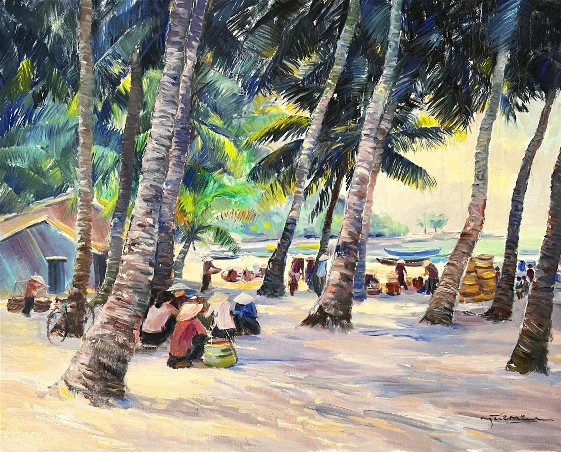 Trong thời gian lưu trú, ông đã vẽ gần 200 tranh phong cảnh, một nửa là màu nước (phong cách thủy thái họa), một nửa là sơn dầu (phong cách neo-impressionism: tân ấn tượng).