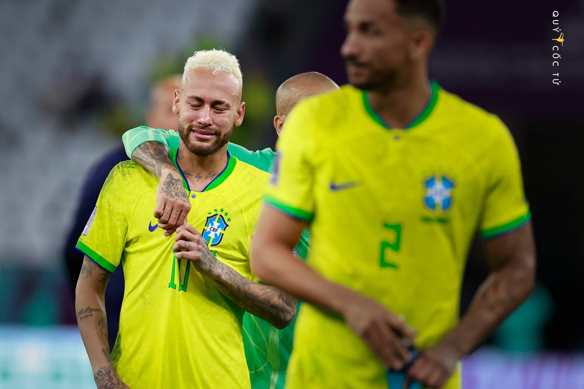 Neymar không kìm được nước mắt trong trận đấu cuối cùng tại World Cup 2022. Ảnh: Hải An.